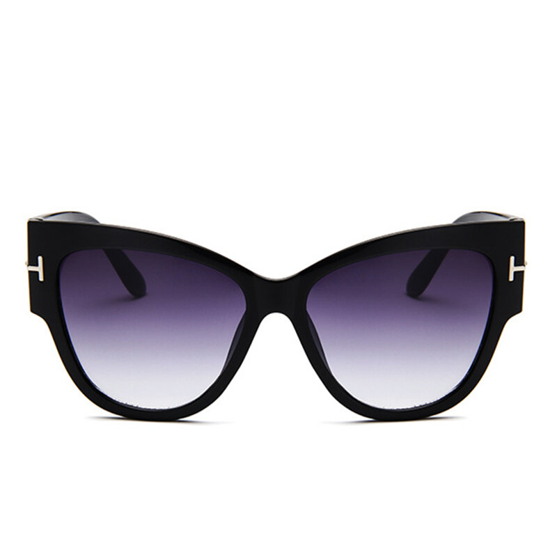 FSQCE-gafas de sol con diseño de ojo de gato para mujer, lentes de sol femeninos con degradado de puntos, grandes, UV400