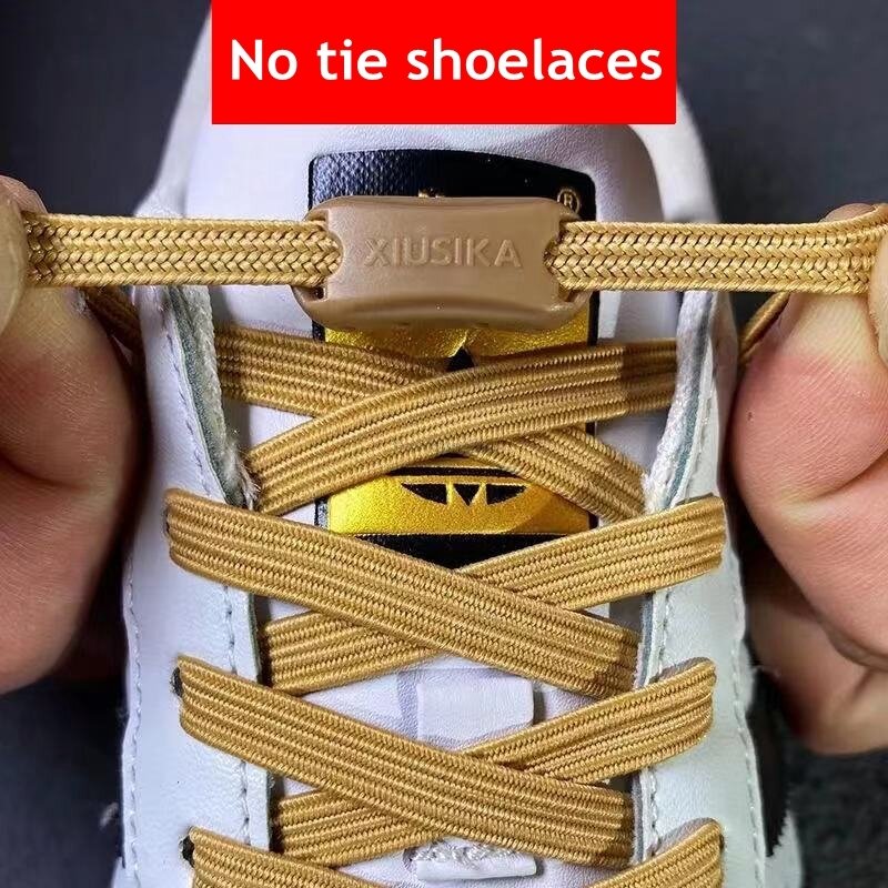 1Pair No Tie Shoelaces Elastic Shoe laces Sneaker Shoelace Adults and kids Lazy Laces One size fits all shoes