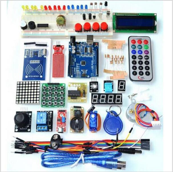 Free Shipping Upgraded Advanced Version Starter Kit the RFID learn Suite Kit LCD 1602 for Arduino UNO R3