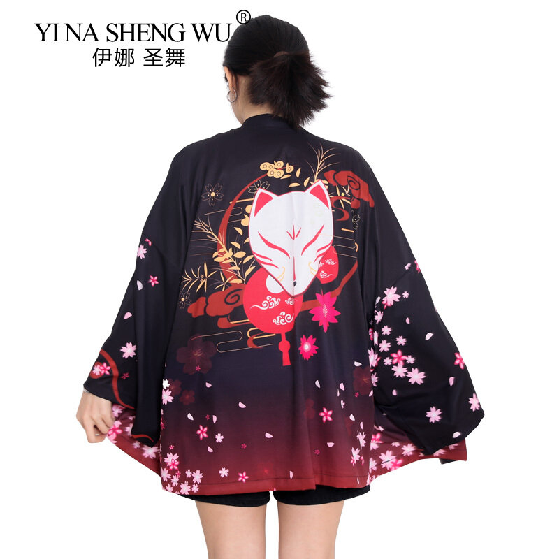Kimono japonais Yukata pour femmes, vêtements asiatiques, Cardigan, chemise pour femmes, imprimé de carpe à vagues traditionnelles, Haori