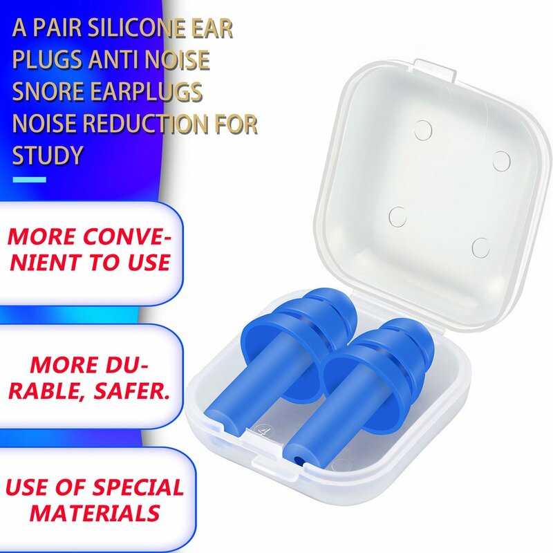 1Pair Spiral Convenient Silicone Ear Plugs Anti Noise Snoring Earplugs Comfortable For Sleeping Noise Reduction Accessory