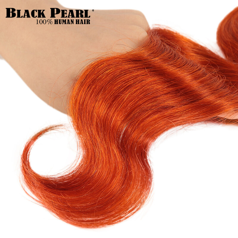 Brazilian Body Wave Weave Bundles, Black Pearl Orange, Remy Extensão do Cabelo Humano, 100% Cabelo Humano, 8 a 28 em
