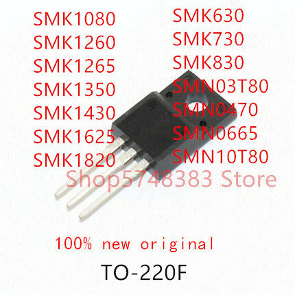 SMK1080 SMK1260 SMK1265 SMK1350 SMK1430 SMK1625 SMK1820 SMK630 SMK730 SMK830 SMN03T80 SMN0470 SMN0665 SMN10T80 TO-220F 10 pièces