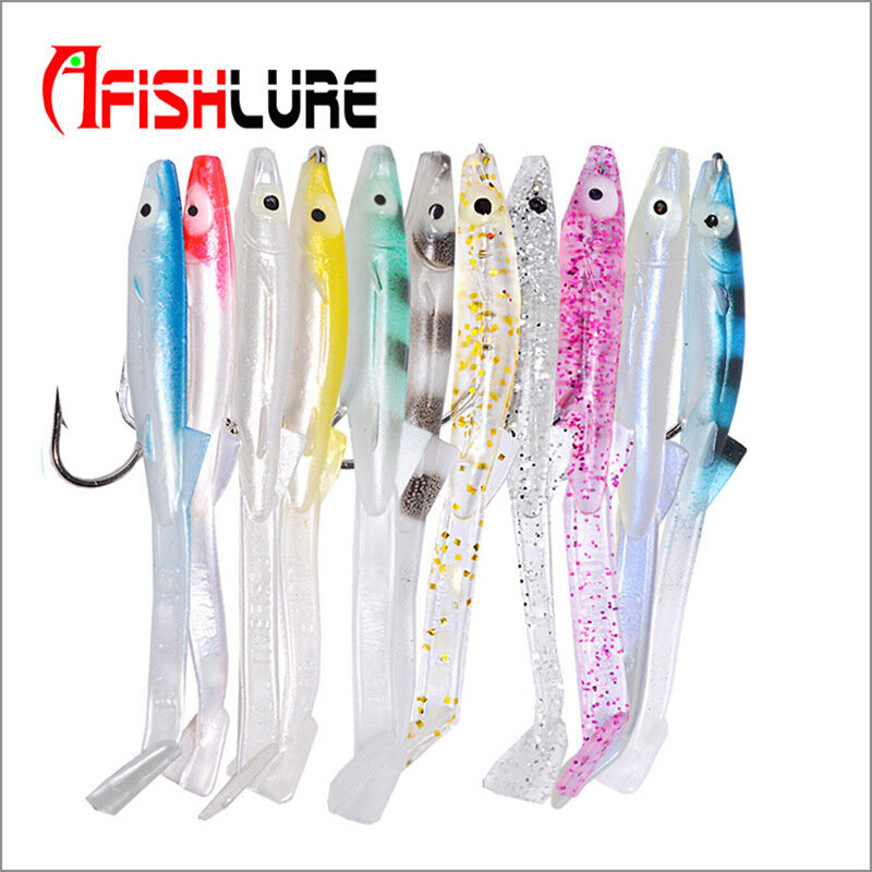 Afroshlure rag485 Real Eel Predator Fishing Lure 6 pz/borsa Fishing Artificial Soft Shad Bait Pesca Wobblers 80mm/2.3g