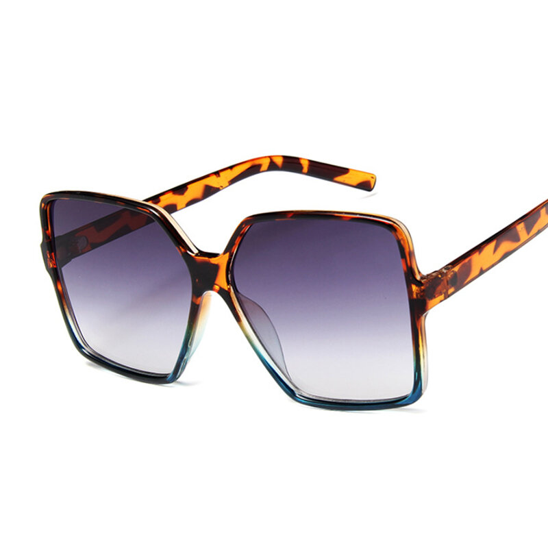 Black Square Oversized Sunglasses Woman Big Frame Colorful Sun Glasses Female Mirror Oculos Unisex Gradient Hip Hop Shades
