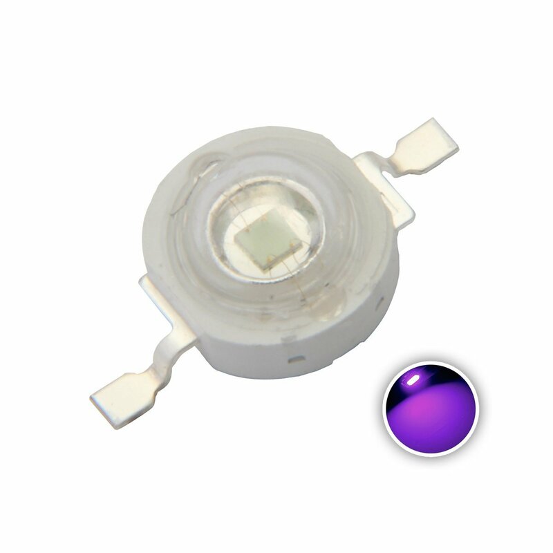 Luz ultravioleta LED de alta potencia, Chips de lámpara UV púrpura, 3W, 10W, 20W, 30W, 50W, 100W, 395-400nm