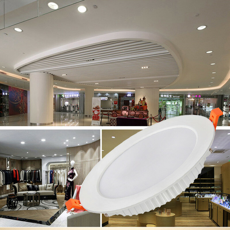 Lámparas LED empotradas de aluminio ultrafinas, iluminación de Panel de techo interior, 30w, 24w, 18w, 15w, 9w, 12W, 3W, 5W, 7w, 220V