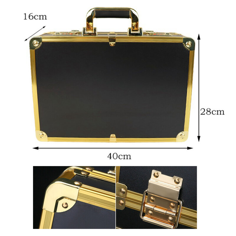 Portable Barber Stylist Travel Metal Case Hair Styling Scissors Combs Tool Box Hair Styling Tools Barber Carrying Case Storag