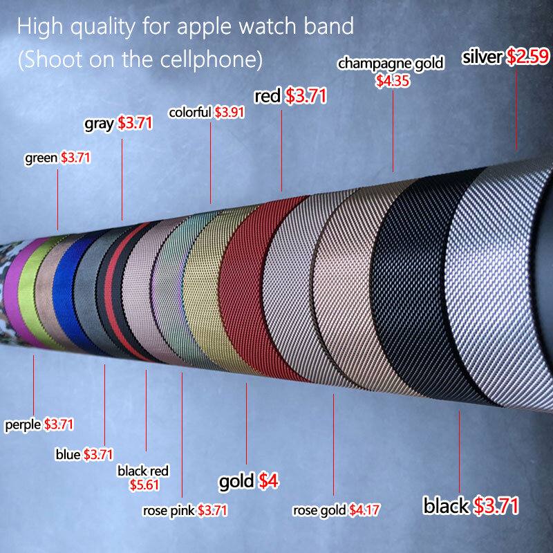 Milanese Laço Cinta Faixa de Relógio Banda Para Apple 42mm 38mm Iwatch4 3 2 1 Mdnen Ligação De Aço Inoxidável pulseira de Relógio de Fivela Magnética