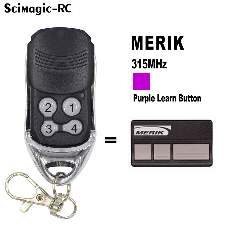 Merik-Télécommande de garage, émetteur porte-clés, 315MHz
