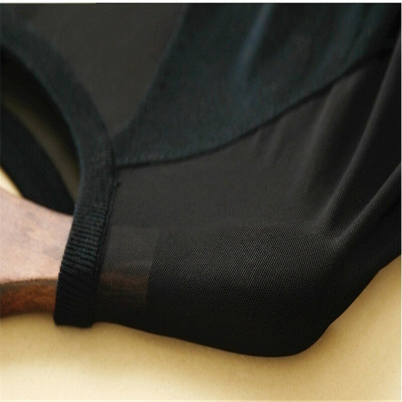 Blusa Sexy de punto para mujer, Tops de retales de malla, jerseys de primavera, negro, ajustado