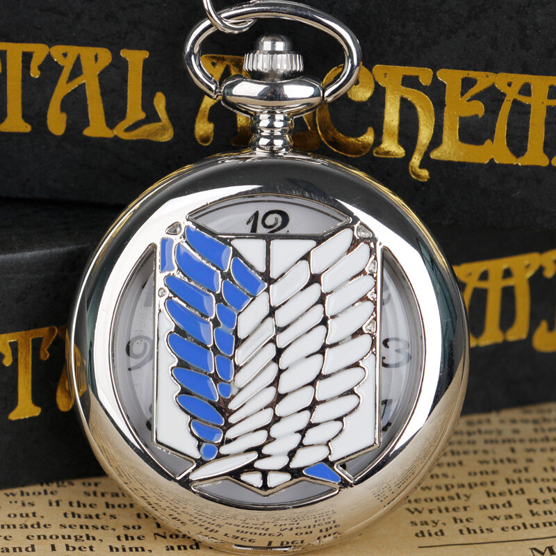 Design exclusivo Ataque Clamshell Quartz Pocket Watch Relógio Mulheres homens Presentes relojes de bolsillo