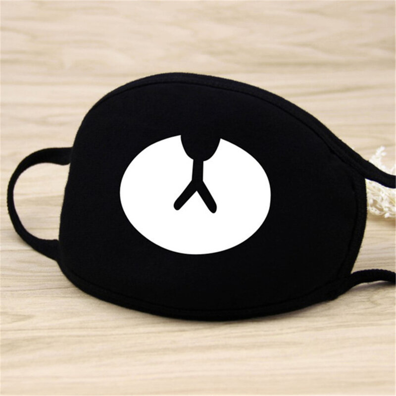 Pure Cotton Black Mouth Mask Unisex Anti droplet Cute Pattern Mouth Covers Face Masks