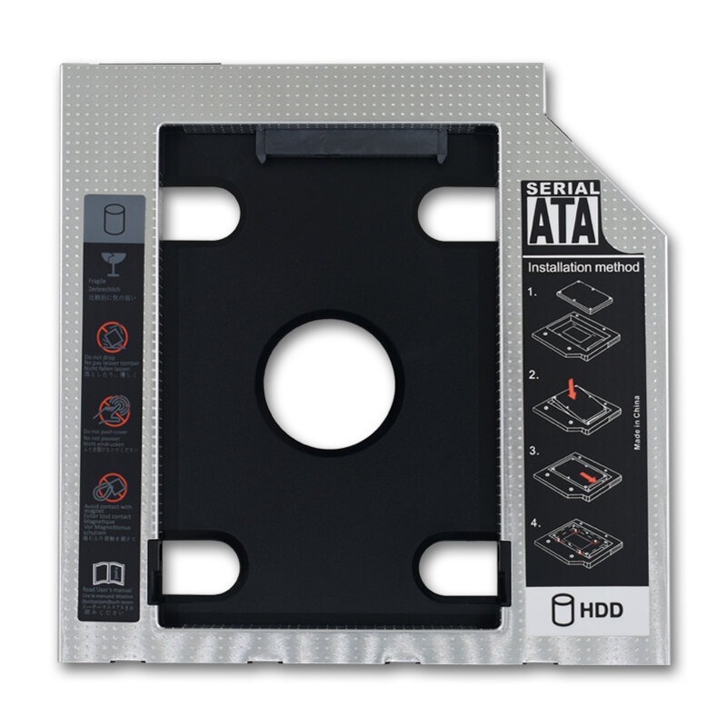 TISHRIC 9.5 12.7 millimetri HDD Caddy Alluminio Universa SATA 3.0 2.5 "SSD CD DVD per HDD Caso Optibay Recinzione CD-ROM DISPARI