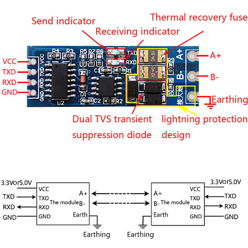 TTL to RS485 Module UART Port Converter adapter Module