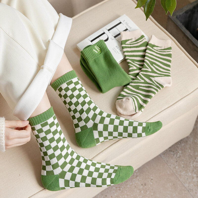 Salata Ms. Socks ricamo in cotone inverno primavera capodanno natale Multicolor sport per il tempo libero caldo confortevole moda spugna
