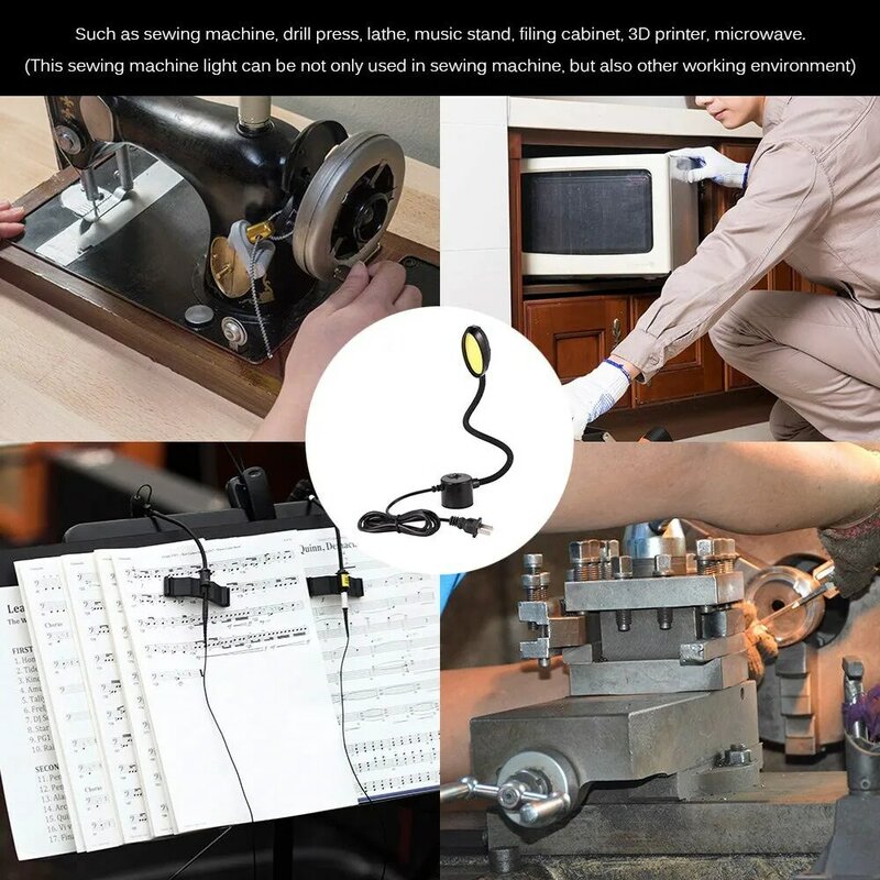 Luz Led brillante COB para máquina de coser, lámpara de trabajo Flexible multifunción para banco de trabajo, torno, prensa de taladro, 3W, 6W, 8W