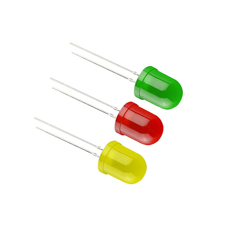 10 szt. F10 10MM 5 kolorów DIP LED zielony czerwony żółty niebieski biały Super jasny jakości koralik dioda elektroluminescencyjna żarówka Plug-in różne