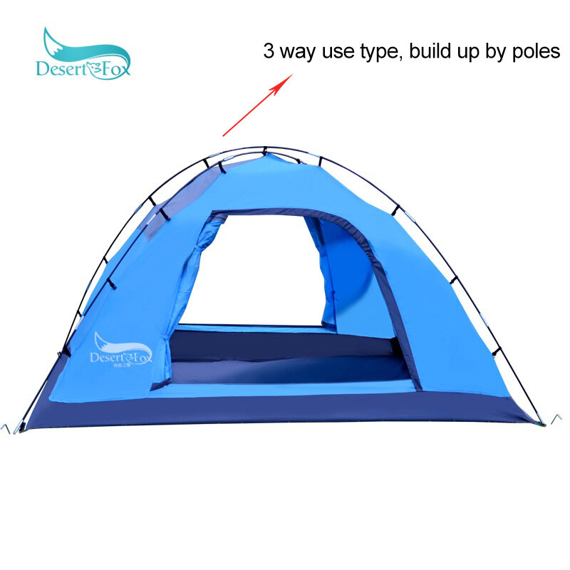 Desert & Fox-3-4 인용 휴대용 자동 캠핑 텐트, 사막 여우 자동 텐트, 쉬운 즉석 설치, 햇빛 가리개, 여행, 하이킹 등에 사용 가능