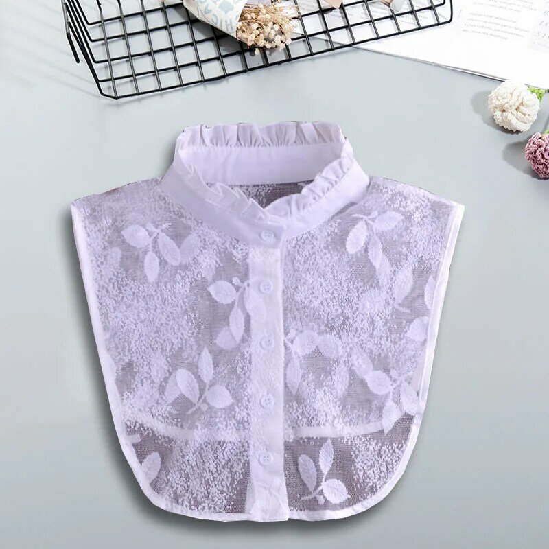 Embroidery Fake Collar Shirt women White Lace False Collars Woman Detachable  Collar For Sweater Removable Half Shirt Tie