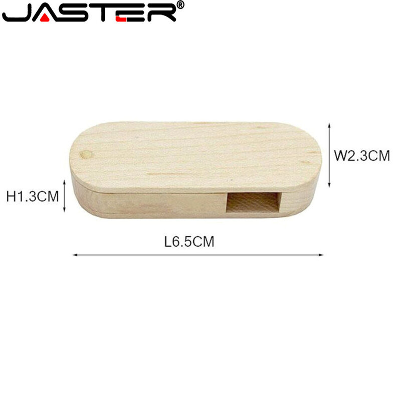 Jaster pendrive de madeira usb, logotipo personalizado, 8gb, 16gb, 32gb, 64gb, rotação, usb + caixa de memória, fotografia