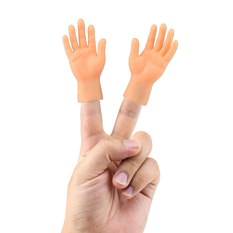 2ชิ้นมือ boneka Jari Tangan นิ้วขนาดเล็กหุ่นมือตลกสำหรับเกมพลาสติกการ์ตูนแปลกใหม่ของเล่นนิ้วมือที่น่าสนใจของขวัญคริสต์มาส