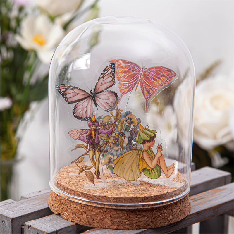 PET Schmetterling Blume Schmetterling Aufkleber Decals Vintage Transparent Wasserdicht für Scrapbooking Tagebuch Album Zeitschriften