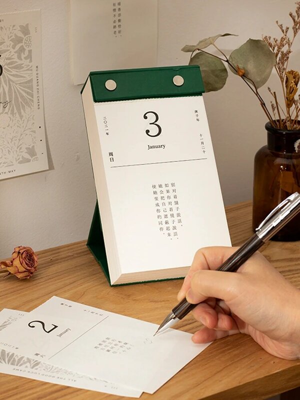 Calendario creativo simple de escritorio, cuenta regresiva, decoración de calendarios, Cuenta de mano, calendario de mesa diario, 2021