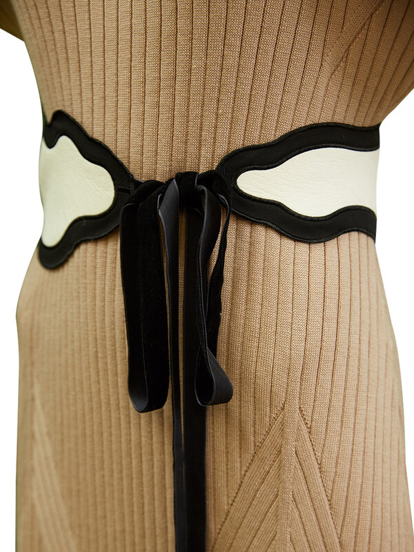 Sello de cintura suave con ondas bordadas para mujer, diseño Original, cuatro estaciones