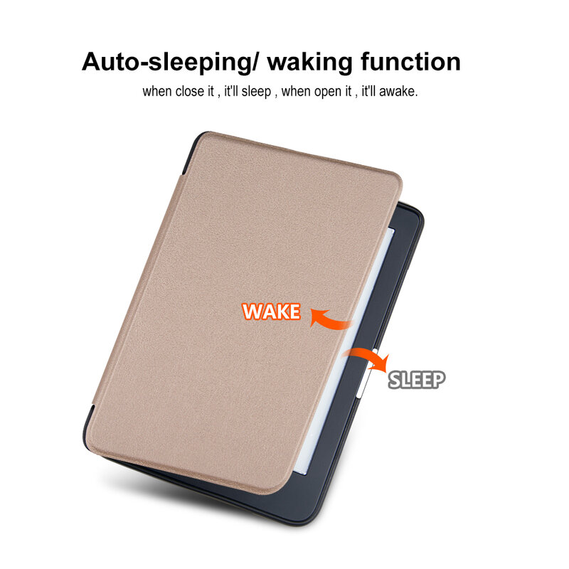 CaseสำหรับKobo Clara HD 6 นิ้วEbook N249 สมาร์ทเชลล์ป้องกันสมาร์ทAuto Sleep / Wake PUหนังereaderผิว