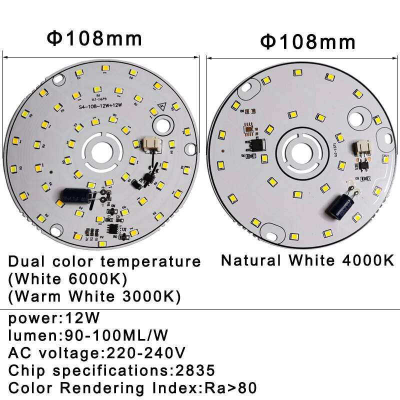 LED 전구 램프 AC220V Smart IC No Need Driver LED Bean LED Chip For Bulb Light 2835 SMD Light Chip Natural White 3W 6W 12W 18W