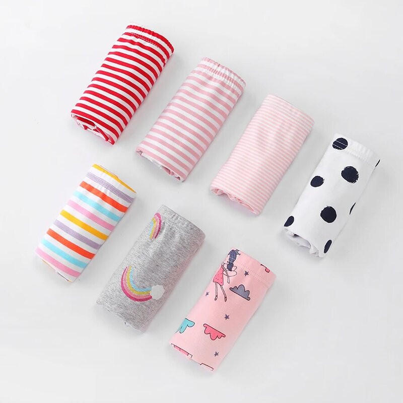 SheeCute-bóxer de algodón para niñas, ropa interior cómoda y suave, bragas, lote de 3 unidades