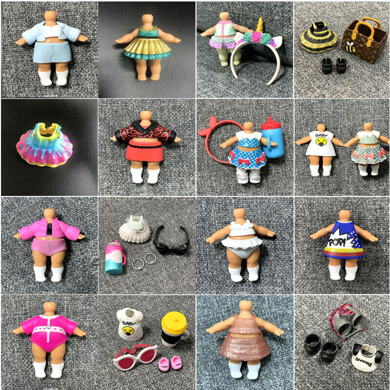 Novo original lol meninas boneca roupa vestidos sapatos saco garrafa accessorries original lol accessorries para lol boneca brinquedo