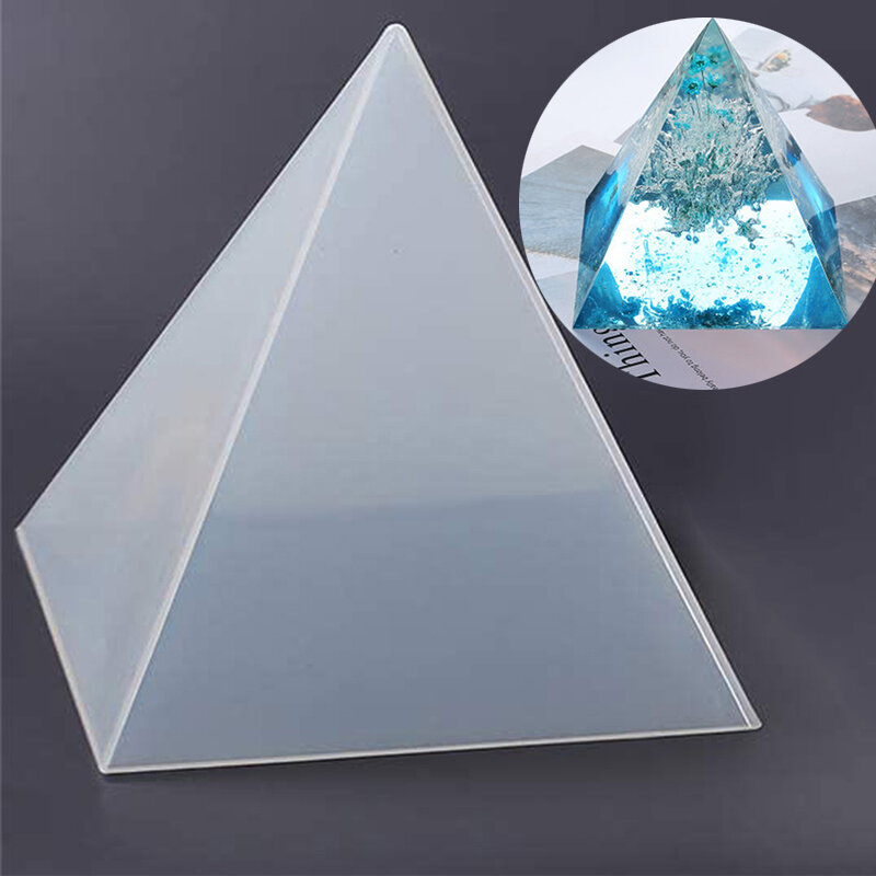 Molde De Resina De Silicone Super Grande Pirâmide, Molde De Artesanato De Cristal, Ferramentas De Fazer Jóias, 15cm, Plástico