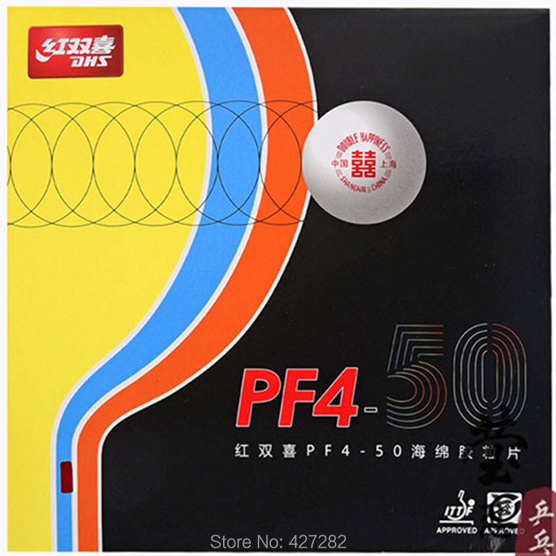 Dhs-novo tênis de mesa de borracha, pf4, 50, original, com esponja elástica, adequado para jovens e novos jogadores