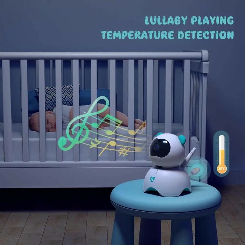 To Inch Baby Monitor with Camera Wireless Video Nanny 720P HD Security Night Vision Temperature Sleep Camera