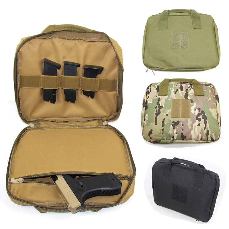 Bolsa de transporte oculta para pistola de mano, bolsa de rango de tiro con 5 ranuras para revistas, funda para bolsa de caza al aire libre