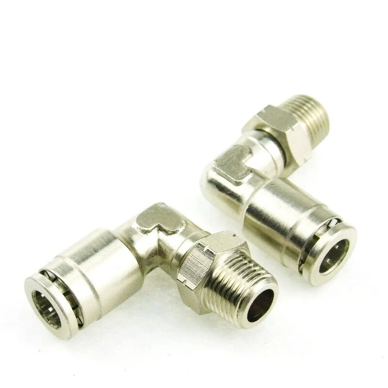 New 1/4" (6.35MM) 90 Degree Swivel Elbow Macro Hose Line Pipe Quick Fitting Connector 1/8NPT For Air Tool Paintball Airsoft