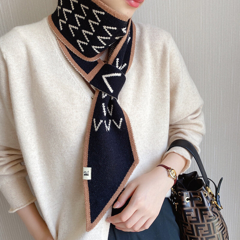 千鳥格子のスカーフ,真新しいチェック柄の高級ブランド,女性用冬用の長いスカーフ,女性用の小さな肌に密着した女性用ショール,2021