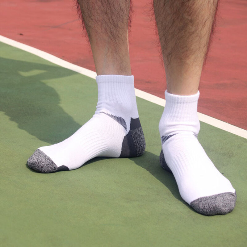 Meias atléticas esportivas de corrida, meias de algodão respiráveis para homens e mulheres, secagem rápida de tornozelo e barco
