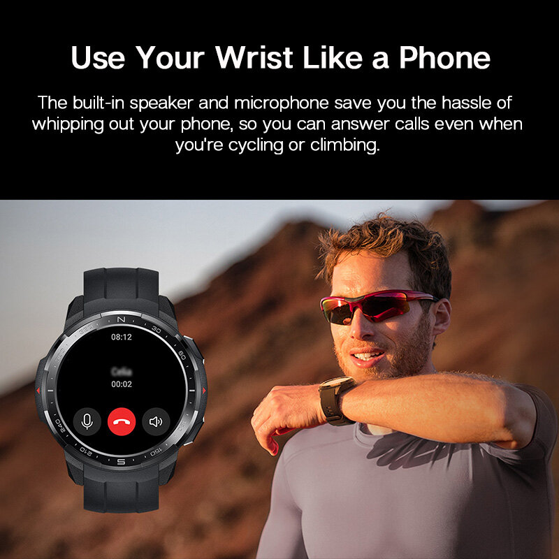 Versão global honra relógio gs pro smartwatch spo2 monitor de freqüência cardíaca smartwatch bluetooth chamada 5atm esportes relógio