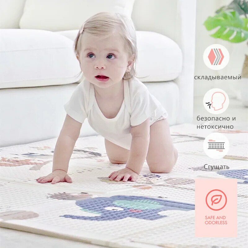 Foldable Cartoon Play Mat XPE Kid Rug Puzzle Infant Carpet Waterproof Early Education Gym Activity mat Baby Crawling Pad Rug