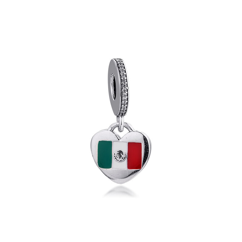 Cuentas de plata esterlina para fabricación de joyas, dijes de amor de México, se adapta a Pulseras 925 originales de Europa