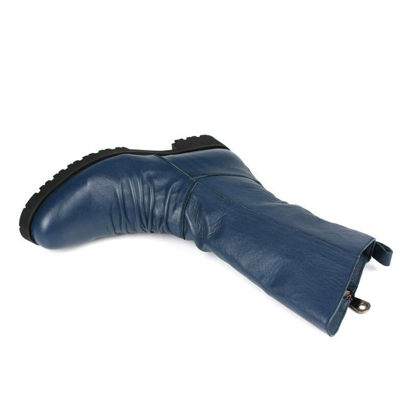 Homens de inverno equitação 2023 botas mid-calf militar botas azul preto couro genuíno sapatos cavaleiro masculino calçados de segurança da forma