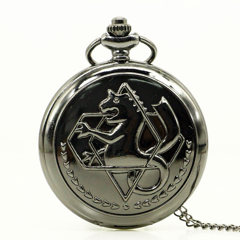 Reloj de bolsillo de alta calidad para hombre, pulsera de metal completo, Edward Elric Alchemist, Cosplay, esmalte opaco, collar, cadena Fob
