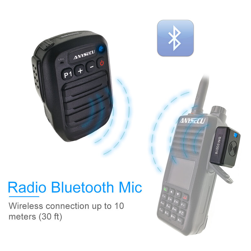Altoparlante senza fili del microfono di Anysecu con il connettore di K per il walkie-talkie TH-UV8000d UV-888S di UV-5R di Baofeng
