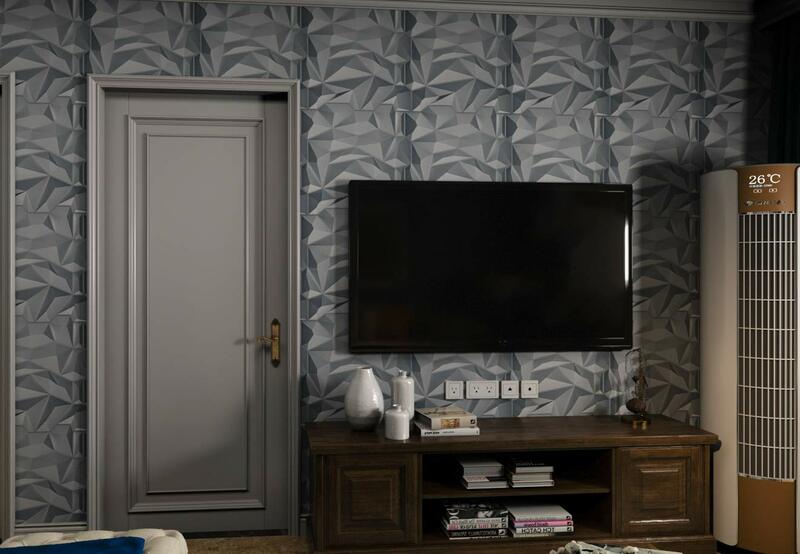 50x50cm pannelli murali in diamante 3D in PVC abbinamenti frastagliati-argento opaco per soggiorno camera da letto TV sfondo soffitto confezione da 12 piastrelle