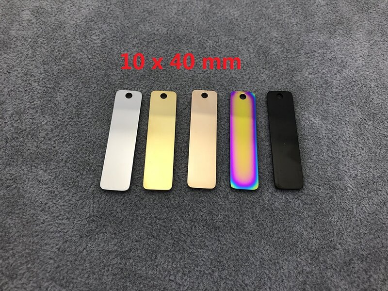 MYLONGINGCHARM Engravable Rectangle Tags Keychain Tags Free Laser Engrave your design Blank Stainless Steel Bracelet Charms