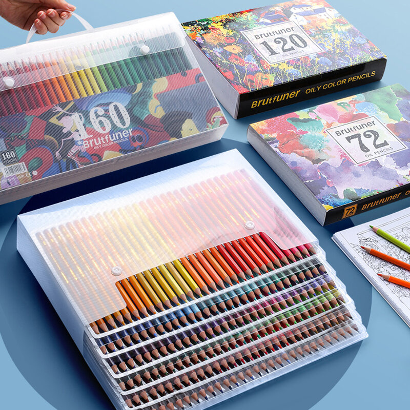 Brutfuner – ensemble de crayons à l'huile de 12 à 260 couleurs, crayons de couleur pour adulte, fournitures d'art pour étudiants