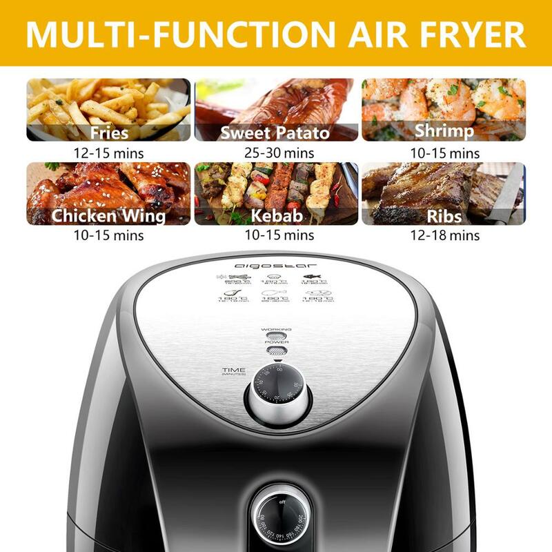 Aigostar Air fryer Dragon Pro 30LDX - including EXTRACTABLE frying basket, non-stick pan. Automatic shutdown, 1500W and 3.2L